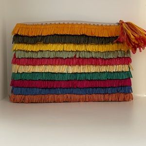 Festive Colorful Zippered Clutch NWOT